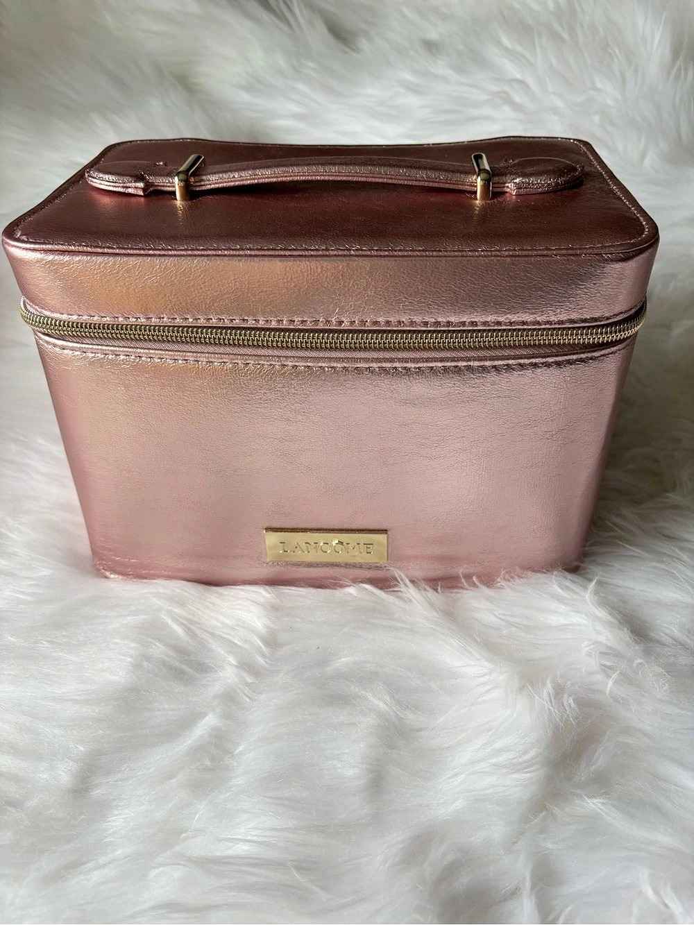 🆕🆕Lancôme Makeup Metallic Pink Travel Bag